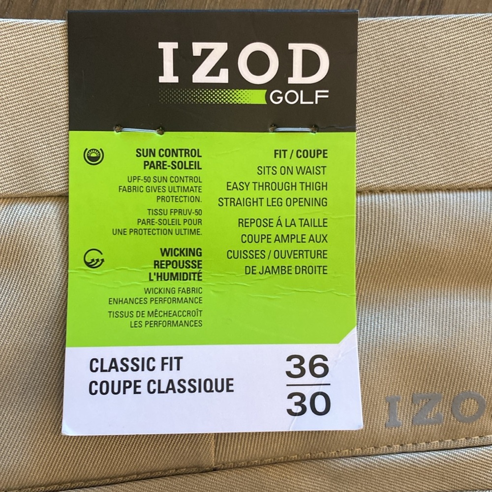 NWT Izod golf pants 36 x 30 classic fit